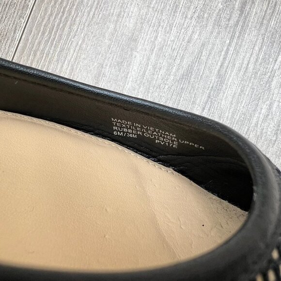 Michael Kors Leilah Flats Womens 6M Leather Mesh Pointed Toe Slip-On Shoes Black - Picture 10 of 11